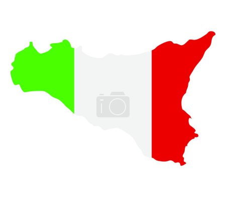 Ilustración de Mapa siciliano, ilustración vectorial diseño simple - Imagen libre de derechos