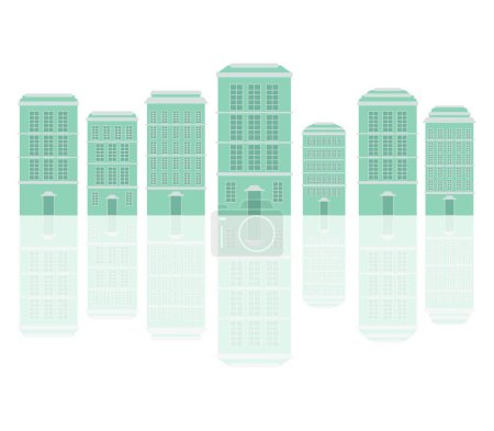 Téléchargez les illustrations : Skyline de la ville, illustration vectorielle design simple - en licence libre de droit