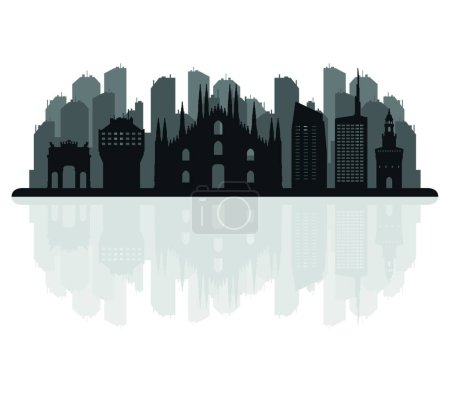 Téléchargez les illustrations : Milan skyline, illustration vectorielle design simple - en licence libre de droit