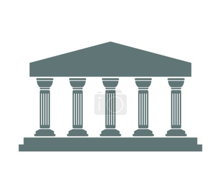 Téléchargez les illustrations : Icône du temple grec, illustration vectorielle design simple - en licence libre de droit