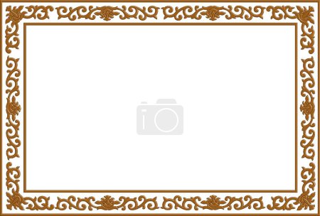 Illustration for Illustration of the wood carving border - Royalty Free Image