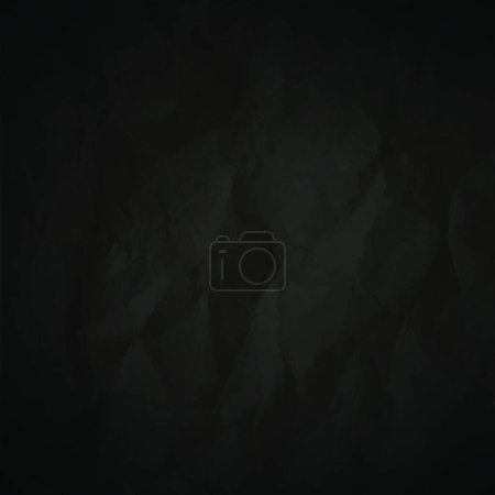 Illustration for Illustration of the Crumpled Black Paper - Royalty Free Image
