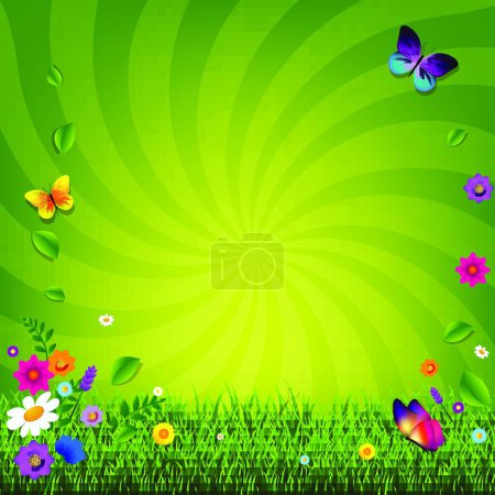 Illustration for Beautiful flowers background, vector illustration - Royalty Free Image