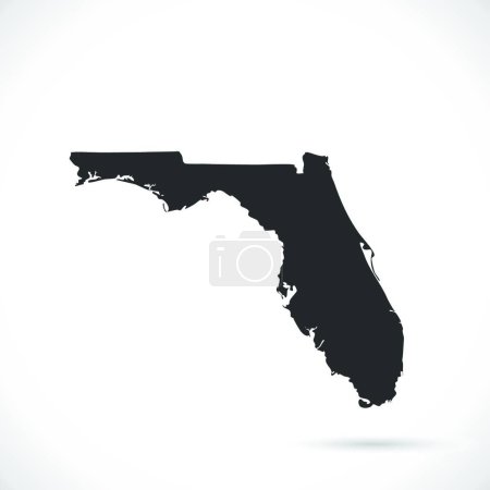 Illustration for Florida Map, web simple illustration - Royalty Free Image