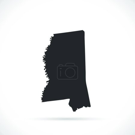 Illustration for Illustration of the Mississippi Map - Royalty Free Image
