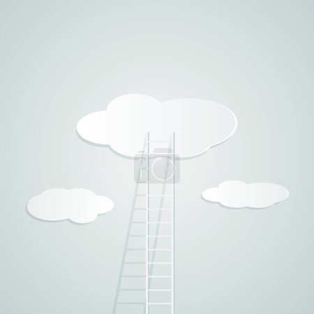 Illustration for Ladder Clouds, vector illustration simple design - Royalty Free Image