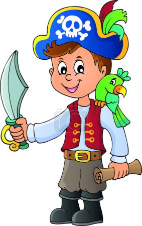 Illustration for Pirate boy topic image - Royalty Free Image