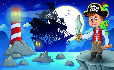 Illustration for Pirate boy topic image - Royalty Free Image