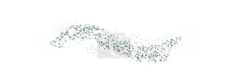 Illustration for Big data illustration of lines and dot in the form of a wave - Royalty Free Image