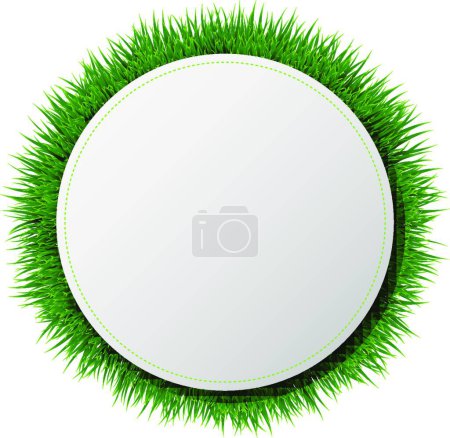 Illustration for Banner Ball With Grass White Background - Royalty Free Image