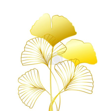 Illustration for Illustration of the Ginkgo biloba leaves - Royalty Free Image