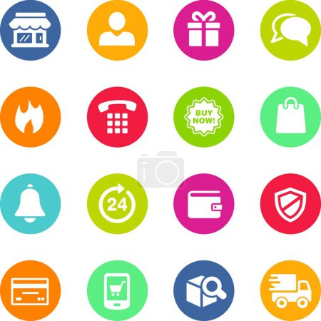 Illustration for Shopping Icons, vector set - Royalty Free Image