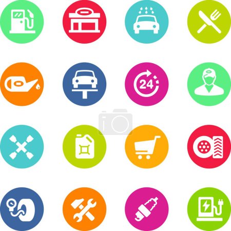 Illustration for Gas Station Icons vector illustration - Royalty Free Image