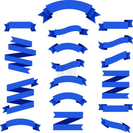 Ilustración de Conjunto de cinta azul, ilustración vectorial diseño simple - Imagen libre de derechos