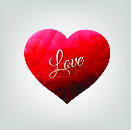 Illustration for Red Heart Isolated, vector illustration simple design - Royalty Free Image