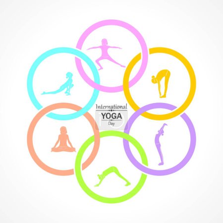 Illustration for Illustration of woman doing YOGASAN for International Yoga Day - Royalty Free Image