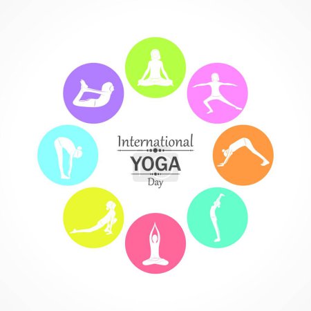 Illustration for Illustration of woman doing YOGASAN for International Yoga Day - Royalty Free Image