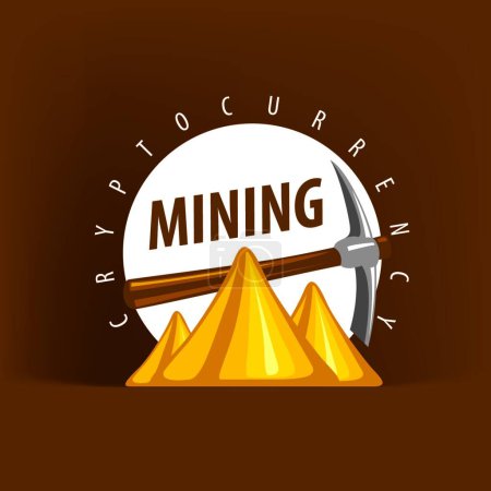 Illustration for Digital currency mining, colored vector illustration - Royalty Free Image