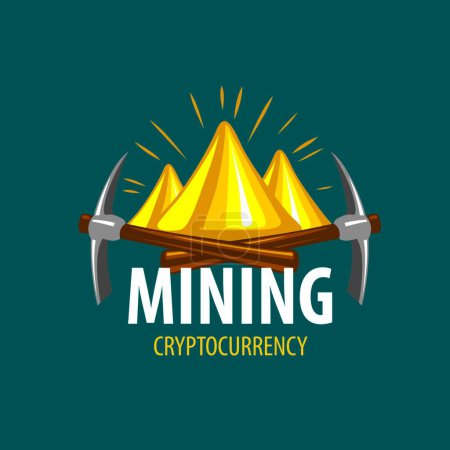 Illustration for Digital currency mining, simple vector illustration - Royalty Free Image