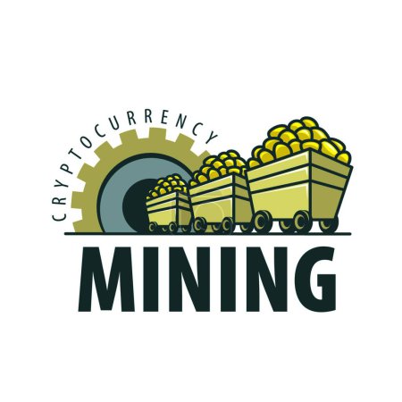 Illustration for Digital currency mining, colored vector illustration - Royalty Free Image