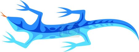 Illustration for Tribal Lizard Blue, colored vector illustration - Royalty Free Image