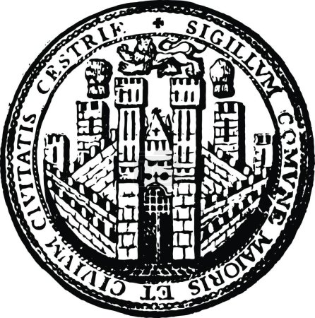 Ilustración de Bishopic es un escudo de armas que representa la ciudad de Chester. - Imagen libre de derechos