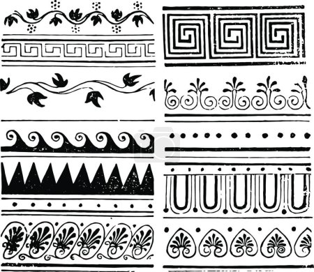 Illustration for Assorted ornaments have a ancient borders to veils vintage - Royalty Free Image