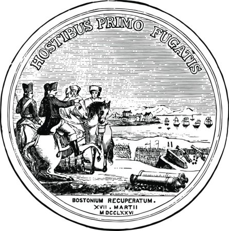 Téléchargez les illustrations : "Washington Congressional Gold Medal Back vintage illustration. " - en licence libre de droit