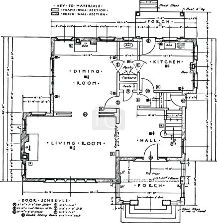 Téléchargez les illustrations : "irst Floor Residence Plan d'une résidence typique vintage - en licence libre de droit