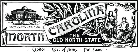 Ilustración de The state banner of North Carolina the old north stat - Imagen libre de derechos