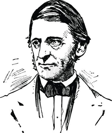 Illustration for Ralph Waldo Emerson vintage illustration - Royalty Free Image