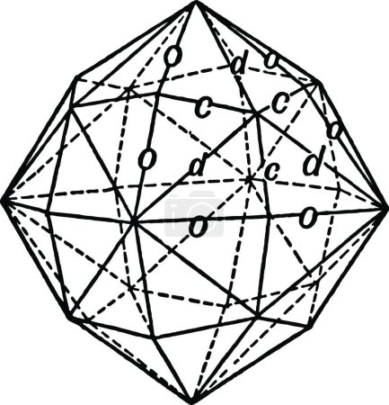 Illustration for Illustration of Hexoctahedron, vintage - Royalty Free Image