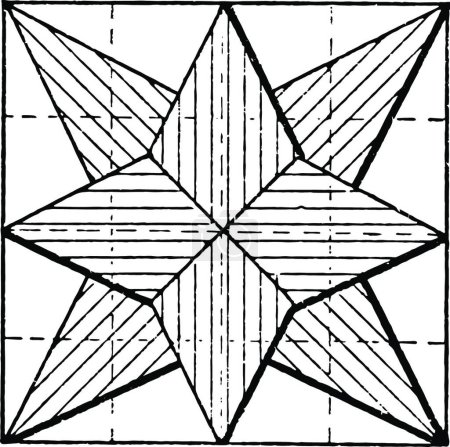 Ilustración de Construyendo estrellas usando lados de Pentágonos son iguales en longitud diseño de ilustración vectorial - Imagen libre de derechos