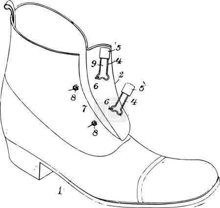 Téléchargez les illustrations : Fixation pour chaussure en cuir, illustration vectorielle - en licence libre de droit