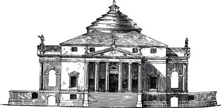 Ilustración de Villa de Palladio las composiciones de Palladio, diseño de ilustración vectorial - Imagen libre de derechos