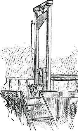 Téléchargez les illustrations : Illustration vectorielle vintage guillotine design simple - en licence libre de droit