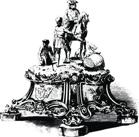 Ilustración de Testimonio de Marlborough es una escultura que representa a John Duke - Imagen libre de derechos