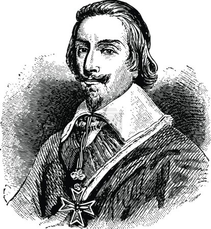 Illustration for Richelieu vintage vector illustration - Royalty Free Image