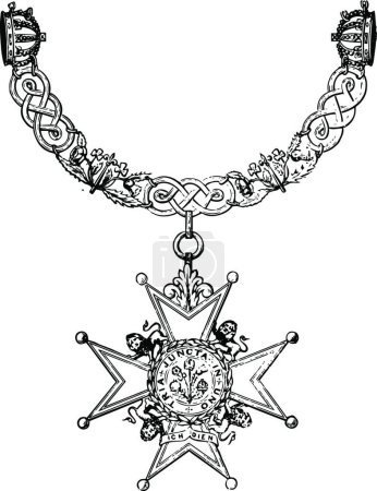 Ilustración de Insignia de la Orden del Baño se compone de nueve imperiales - Imagen libre de derechos