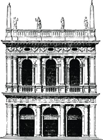 Illustration for "Old Library of St. Mark at Venice vintage engraving. " - Royalty Free Image