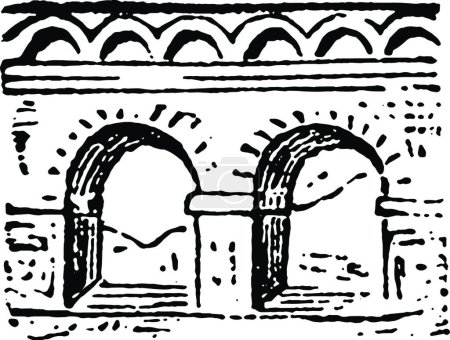 Illustration for Aqueduct A conduit for conveying water more particularly - Royalty Free Image