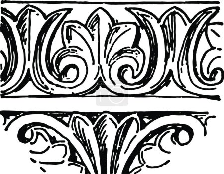 Illustration for Byzantine Band or Acanthus leaf band Repeating Pattern - Royalty Free Image