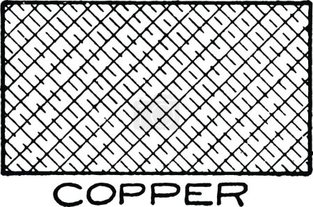 Illustration for Mechanical Drawing Cross Hatching of Copper, military armory - Royalty Free Image