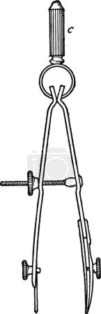 Illustration for Pen Point Hook to Spring Bow proportional to its change in length - Royalty Free Image