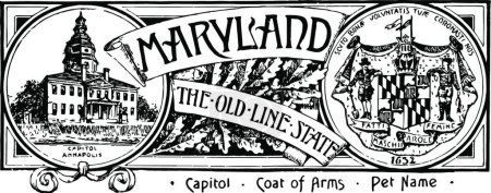 Illustration for The state banner of Maryland the old line state vintage illustration - Royalty Free Image