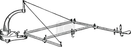 Illustration for Suspended Pantograph, general public is the extension arm - Royalty Free Image