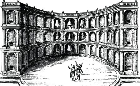 Ilustración de Teatro de Vitruvio Teatro de Vitruvio era una vendimia romana - Imagen libre de derechos