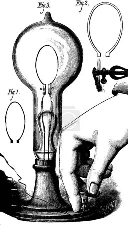Illustration for Lightbulb, engraved simple vector illustration - Royalty Free Image