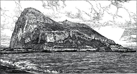 Ilustración de Gibraltar, ilustración vectorial simple grabada - Imagen libre de derechos