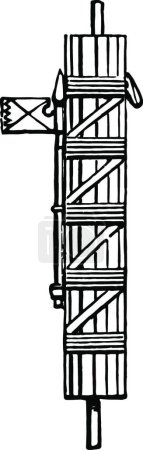 Ilustración de Fasces of a Roman Magistrate ilustración vectorial en blanco y negro - Imagen libre de derechos